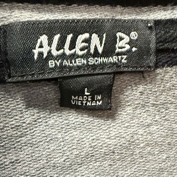 Y2K Allen B Allen Schwartz Women's Drapes Ruffle Front Cardigan Size Large Grey - Picture 3 of 6